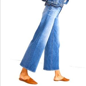 Madewell petite wide leg denim crop jeans
